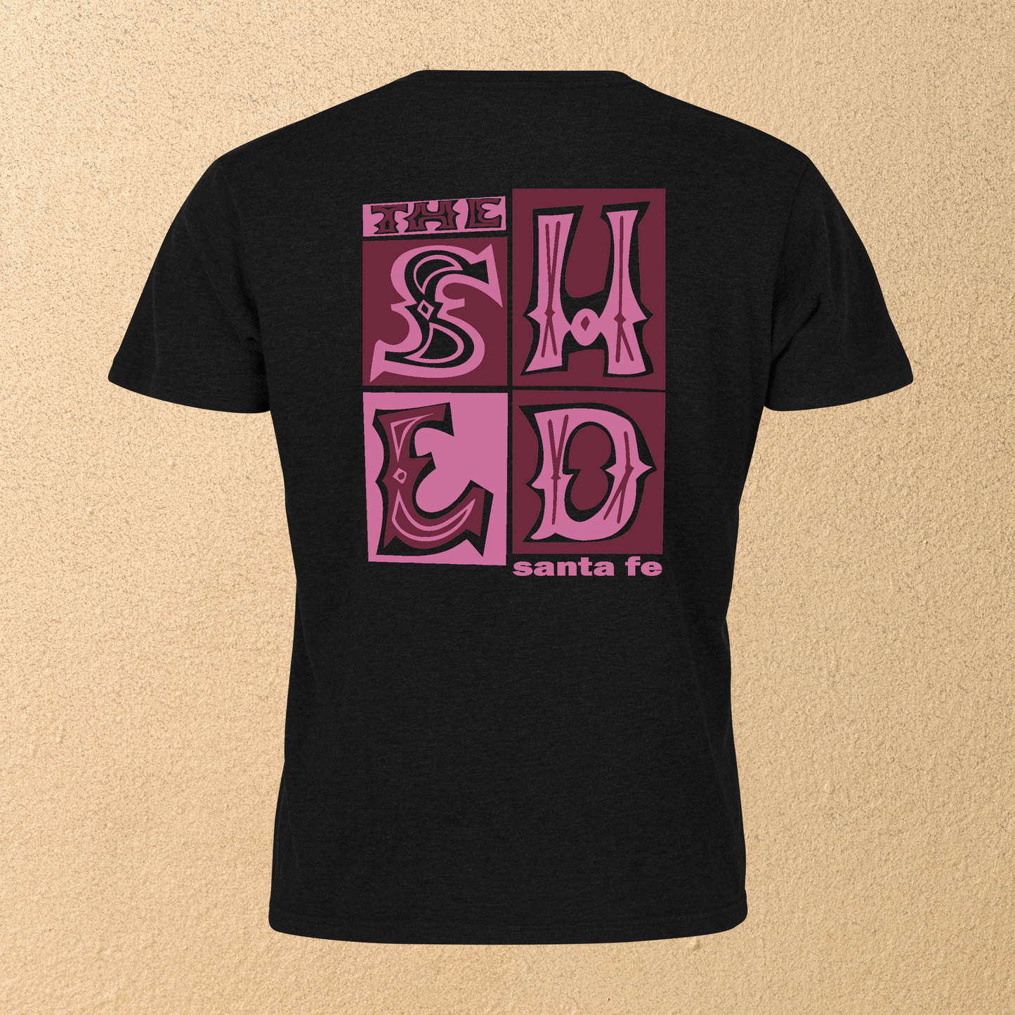 "The Shed Blockprint" Women's  V-Neck T-Shirt - Black