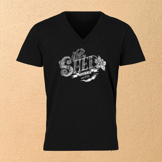 "The Shed Vintage" Women's V-Neck T-Shirt - Black